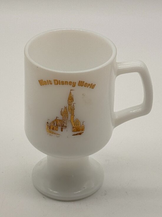 Disney Other - Authentic Walt Disney World 50th White & Gold Castle Footed Milk coffee Cup